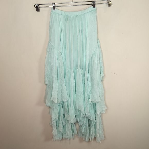 Free People FP One Clover Maxi Skirt Flowy Tiered Boho - Picture 6 of 7